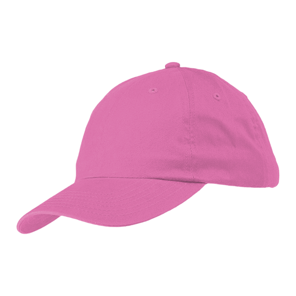 Big Accessories Youth Classic Brushed Twill Cap, Pink, Left Side view