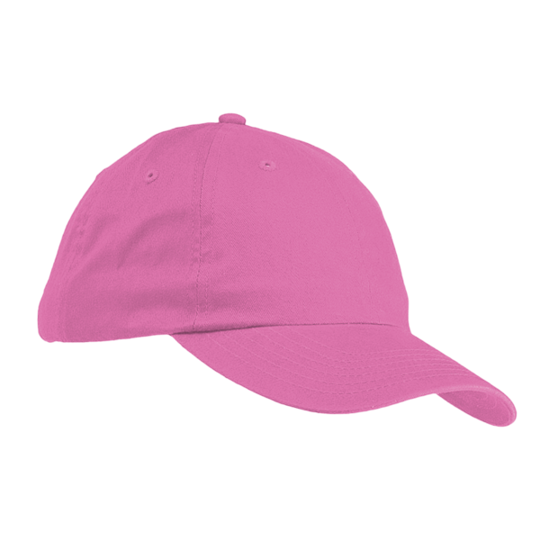 Big Accessories Youth Classic Brushed Twill Cap, Pink, Right Side view
