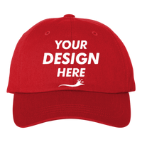Big Accessories Youth Classic Brushed Twill Cap, Red, Front view, Mockup