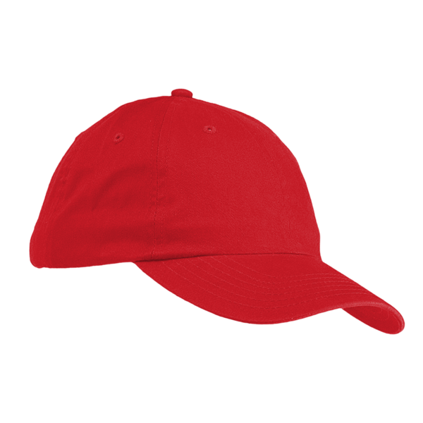 Big Accessories Youth Classic Brushed Twill Cap, Red, Right Side view