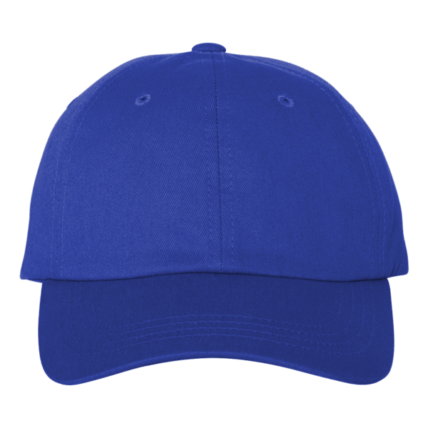 Big Accessories Youth Classic Brushed Twill Cap, Royal, Front view