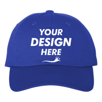 Big Accessories Youth Classic Brushed Twill Cap, Royal, Front view, Mockup