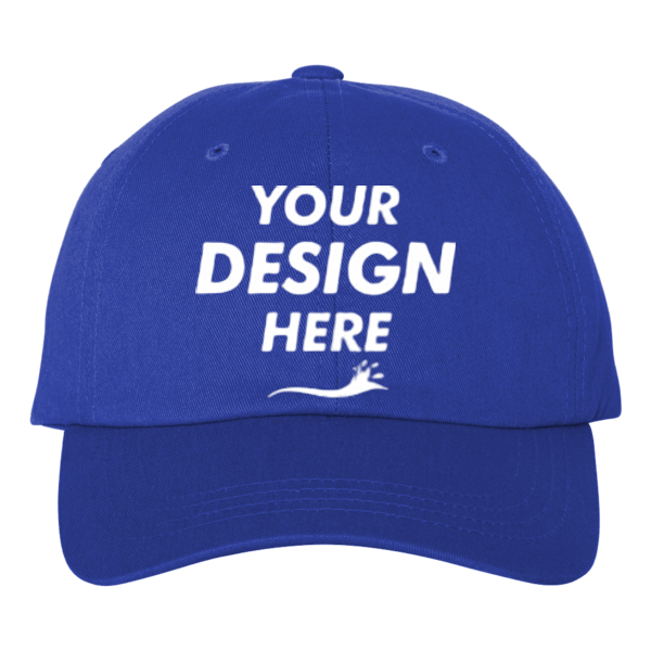 Big Accessories Youth Classic Brushed Twill Cap, Royal, Front view, Mockup