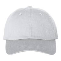 Big Accessories Youth Classic Brushed Twill Cap, White, Front view