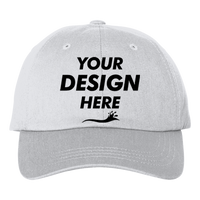 Big Accessories Youth Classic Brushed Twill Cap, White, Front view, Mockup