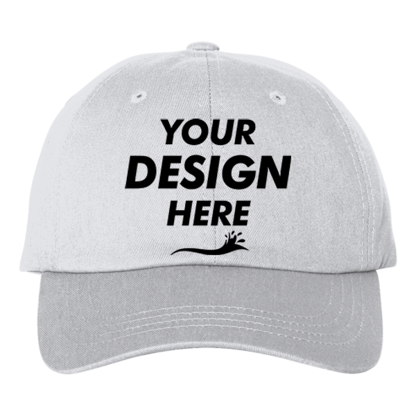 Big Accessories Youth Classic Brushed Twill Cap, White, Front view, Mockup