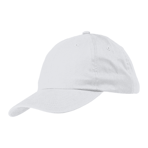 Big Accessories Youth Classic Brushed Twill Cap, White, Left Side view