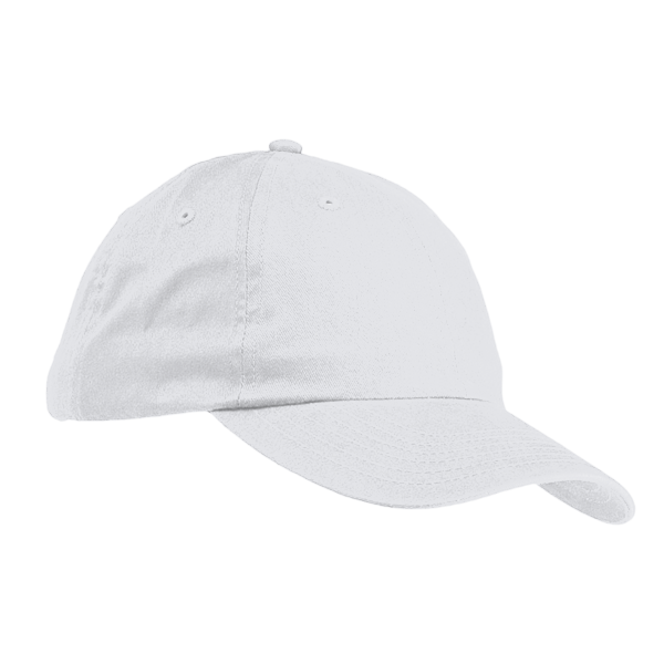 Big Accessories Youth Classic Brushed Twill Cap, White, Right Side view