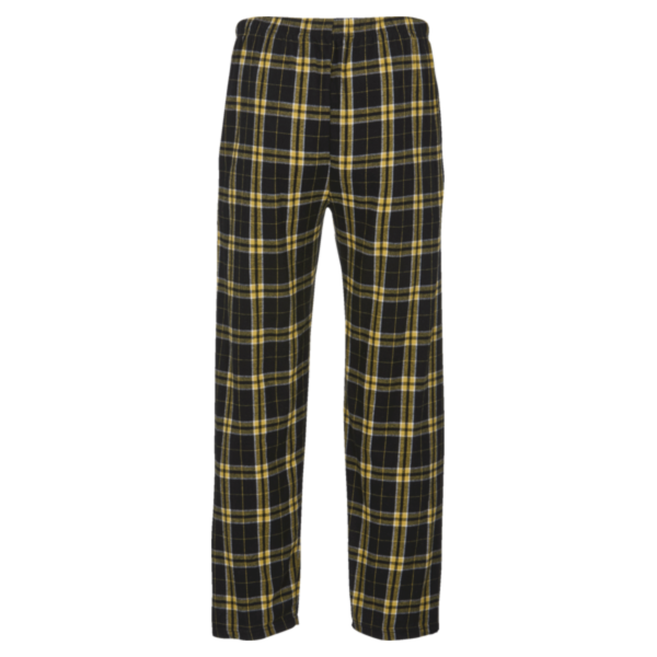 Boxercraft Men's Harley Flannel Pants, Black / Gold / Gold, Back view