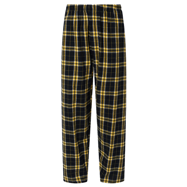 Boxercraft Men's Harley Flannel Pants, Black / Gold / Gold, Front view