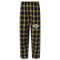 Boxercraft Men's Harley Flannel Pants, Black / Gold / Gold, Front view, Mockup