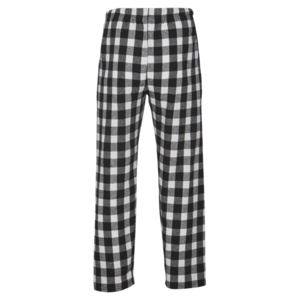 Boxercraft Men's Harley Flannel Pants, Black / White Buffalo Plaid / White Buffalo Plaid, Back view