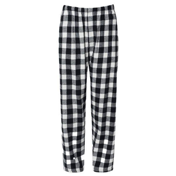 Boxercraft Men's Harley Flannel Pants, Black / White Buffalo Plaid / White Buffalo Plaid, Front view