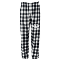 Boxercraft Men's Harley Flannel Pants, Black / White Buffalo Plaid / White Buffalo Plaid, Front view, Mockup