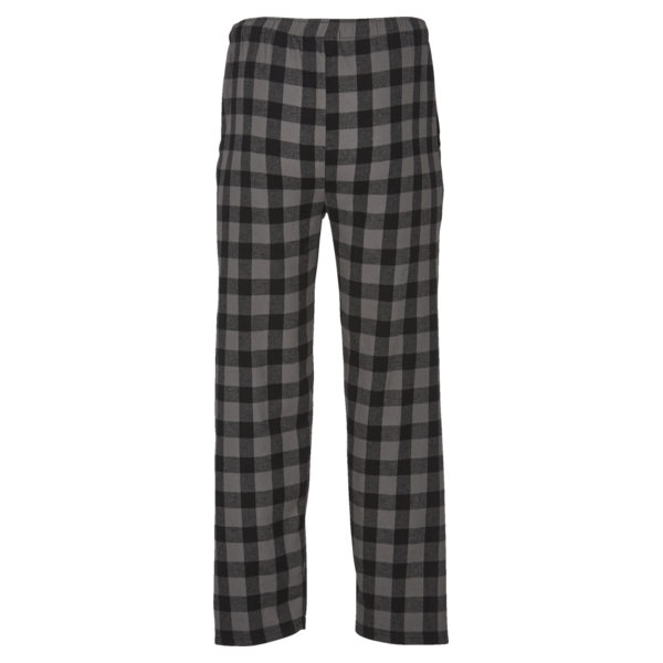 Boxercraft Men's Harley Flannel Pants, Charcoal / Black Buffalo / Black Buffalo, Back view