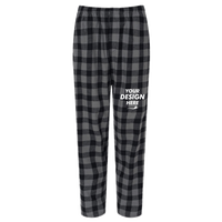 Boxercraft Men's Harley Flannel Pants, Charcoal / Black Buffalo / Black Buffalo, Front view, Mockup