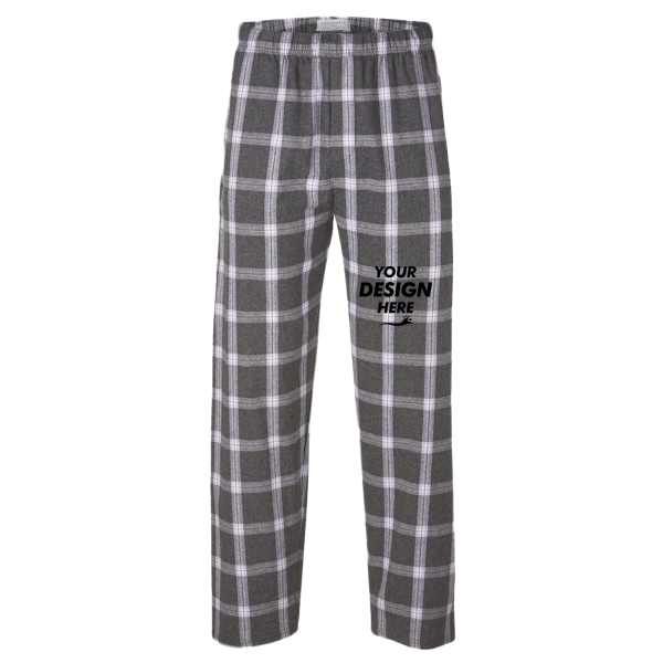 Boxercraft Men's Harley Flannel Pants, Charcoal Lavender Tomboy Plaid / Charcoal Lavender Tomboy Plaid / Charcoal Lavender Tomboy Plaid, Front view, Mockup