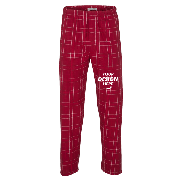 Boxercraft Men's Harley Flannel Pants, Crimson Field Day Plaid / Crimson Field Day Plaid / Crimson Field Day Plaid, Front view, Mockup