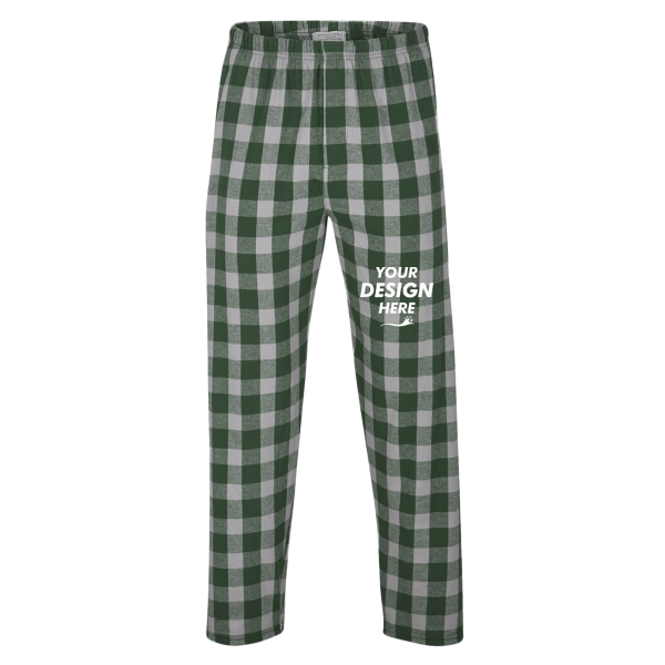 Boxercraft Men's Harley Flannel Pants, Green / Oxford Buffalo / Oxford Buffalo, Front view, Mockup