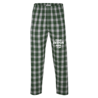 Boxercraft Men's Harley Flannel Pants, Green / Oxford Buffalo / Oxford Buffalo, Front view, Mockup