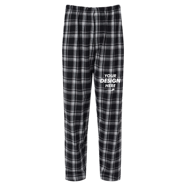 Boxercraft Men's Harley Flannel Pants, Heritage Black Plaid / Heritage Black Plaid / Heritage Black Plaid, Front view, Mockup