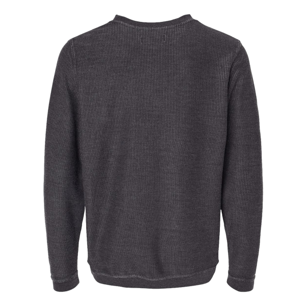 Boxercraft Unisex Corded Crewneck Sweatshirt, Black, Back view