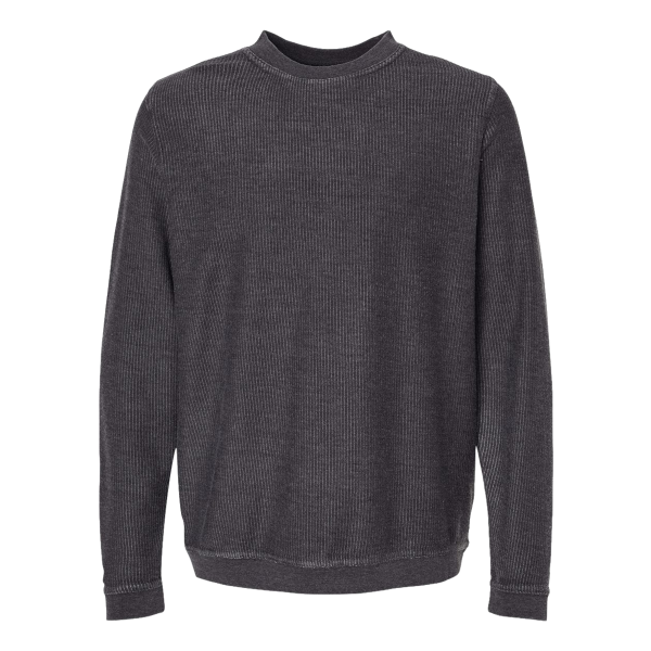 Boxercraft Unisex Corded Crewneck Sweatshirt, Black, Front view