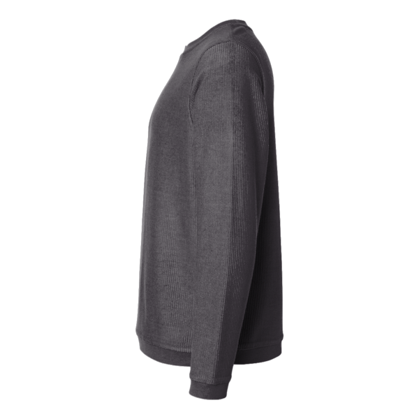 Boxercraft Unisex Corded Crewneck Sweatshirt, Black, Left Sleeve view