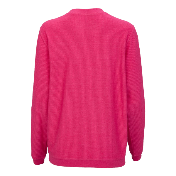 Boxercraft Unisex Corded Crewneck Sweatshirt, Cosmic Pink, Back view