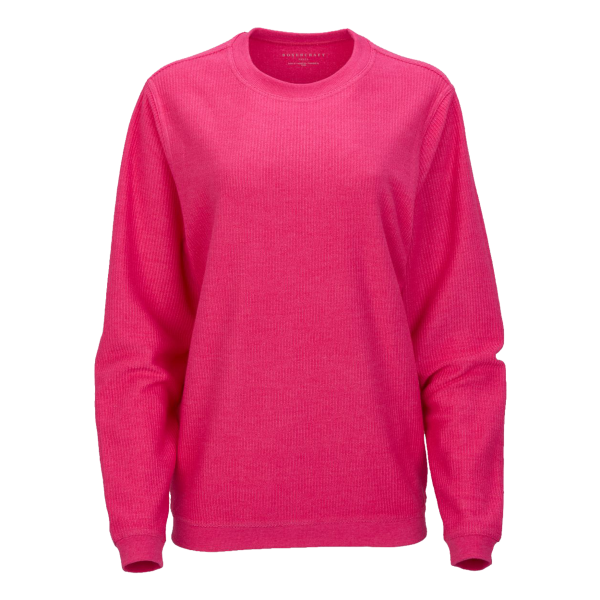 Boxercraft Unisex Corded Crewneck Sweatshirt, Cosmic Pink, Front view