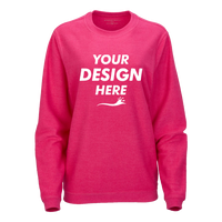 Boxercraft Unisex Corded Crewneck Sweatshirt, Cosmic Pink, Front view, Mockup