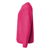Boxercraft Unisex Corded Crewneck Sweatshirt, Cosmic Pink, Left Sleeve view