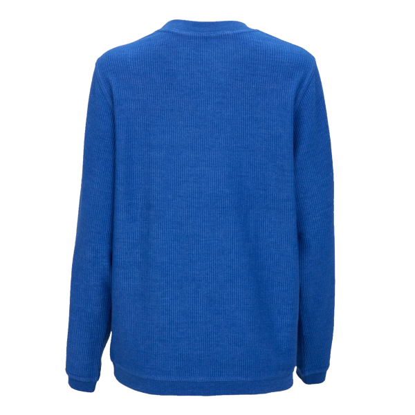 Boxercraft Unisex Corded Crewneck Sweatshirt, Electric Royal, Back view