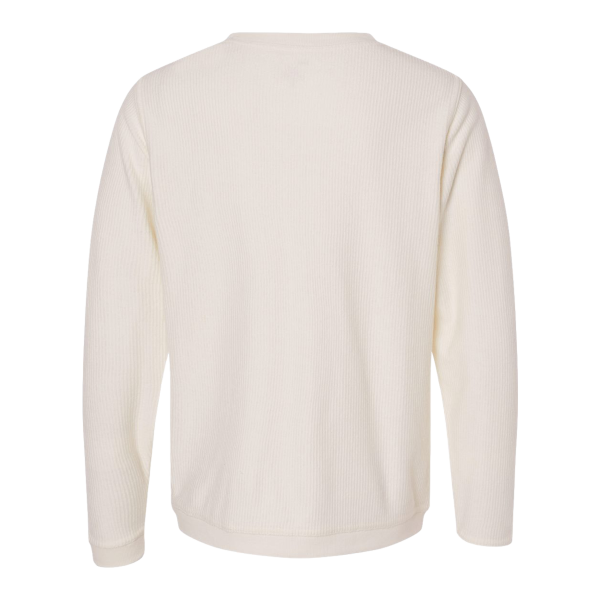 Boxercraft Unisex Corded Crewneck Sweatshirt, Natural, Back view