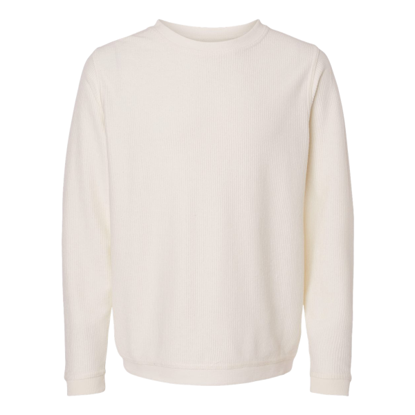 Boxercraft Unisex Corded Crewneck Sweatshirt, Natural, Front view