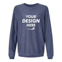Boxercraft Unisex Corded Crewneck Sweatshirt, Navy, Front view, Mockup