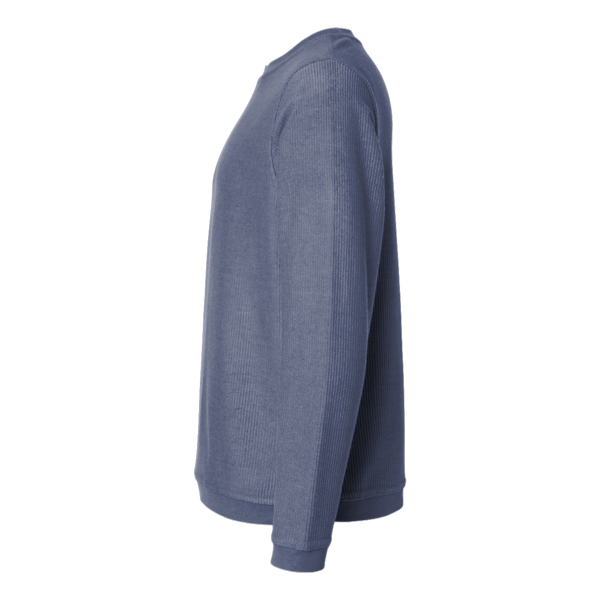 Boxercraft Unisex Corded Crewneck Sweatshirt, Navy, Left Sleeve view