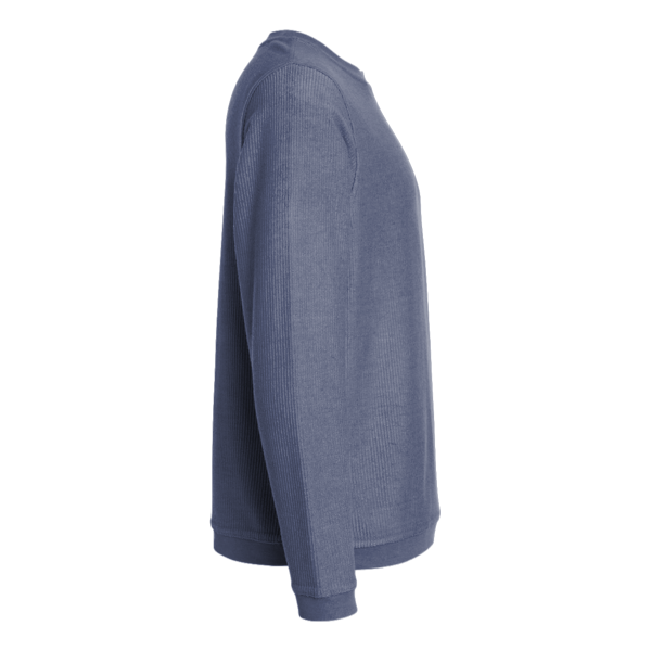 Boxercraft Unisex Corded Crewneck Sweatshirt, Navy, Right Sleeve view