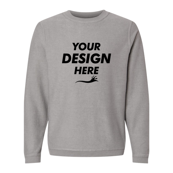 Boxercraft Unisex Corded Crewneck Sweatshirt, Oxford, Front view, Mockup