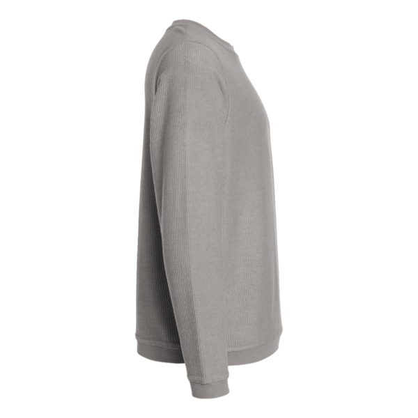 Boxercraft Unisex Corded Crewneck Sweatshirt, Oxford, Right Sleeve view