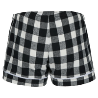 Boxercraft Women's Flannel Shorts, Black / White Buffalo Plaid, Back view