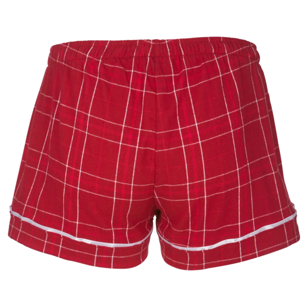 Boxercraft Women's Flannel Shorts, Crimson Field Day Plaid / Crimson Field Day Plaid, Back view