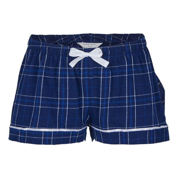 Boxercraft Women's Flannel Shorts, Navy Field Day Plaid / Navy Field Day Plaid, Front view