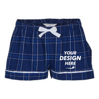 Boxercraft Women's Flannel Shorts, Navy Field Day Plaid / Navy Field Day Plaid, Front view, Mockup