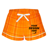 Boxercraft Women's Flannel Shorts, Orange Field Day Plaid / Orange Field Day Plaid, Front view, Mockup