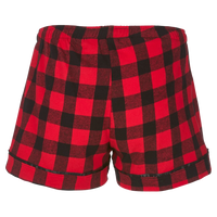 Boxercraft Women's Flannel Shorts, Red / Black Buffalo, Back view