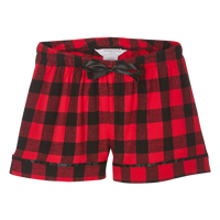 Boxercraft Women's Flannel Shorts, Red / Black Buffalo, Front view