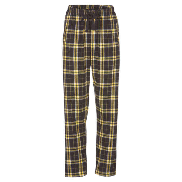 Boxercraft Women's Haley Flannel Pants, Black / Gold / Gold, Front view