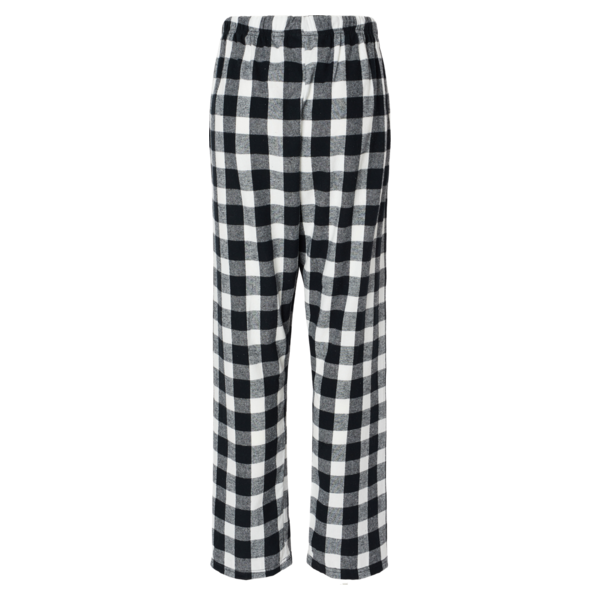 Boxercraft Women's Haley Flannel Pants, Black / White Buffalo Plaid / White Buffalo Plaid, Back view