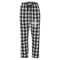 Boxercraft Women's Haley Flannel Pants, Black / White Buffalo Plaid / White Buffalo Plaid, Front view, Mockup